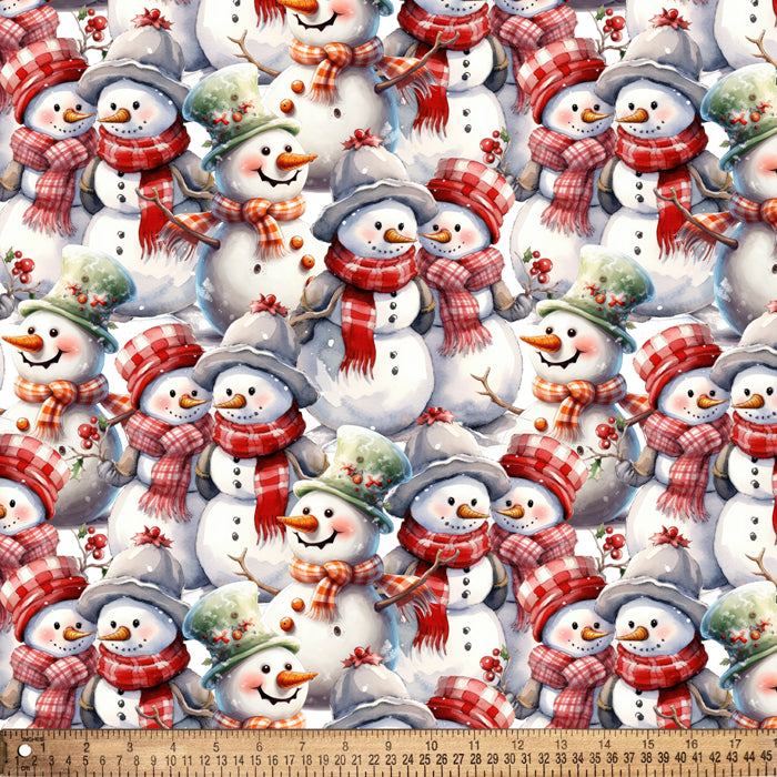 Snowman Christmas Holidays Cotton Fabric