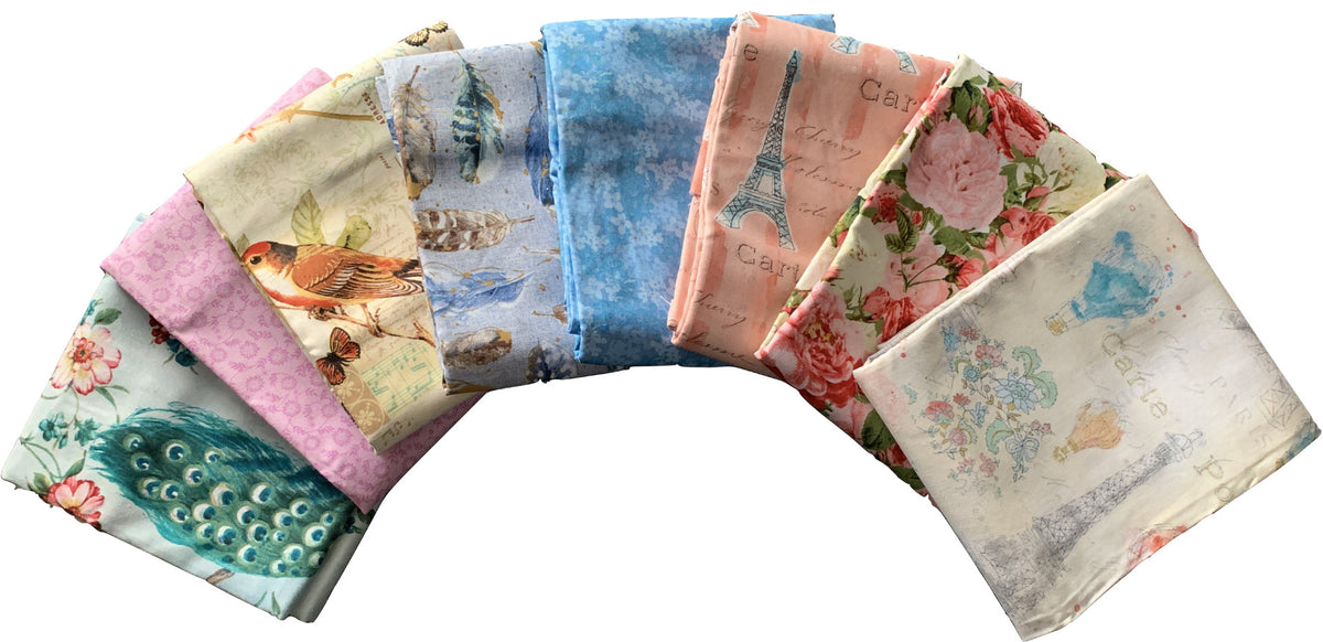 Jolie 8-piece Cotton Fabric Fat Quarter Bundle