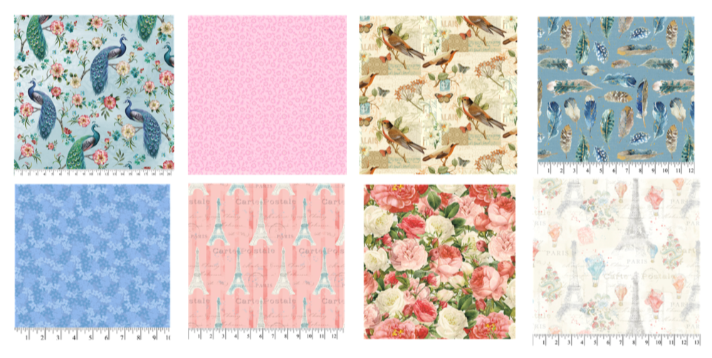 Jolie 8-piece Cotton Fabric Fat Quarter Bundle