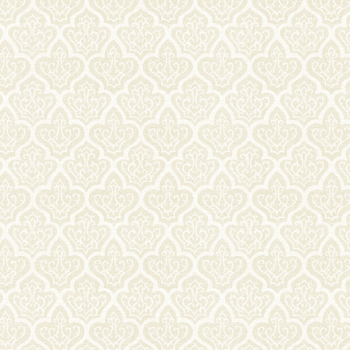 Ivory Damask Cotton Fabric, 1-Yard PRECUTS