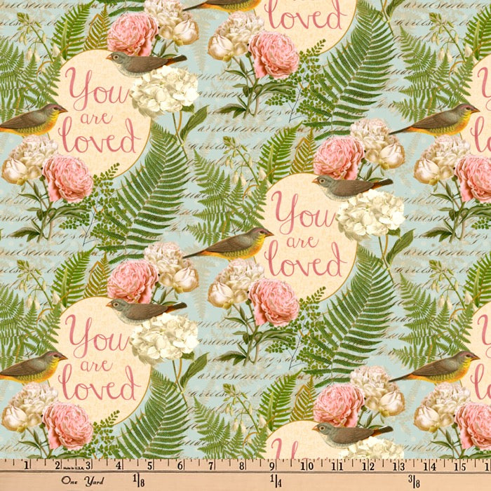 You are Loved Digital Cotton Print Fabric