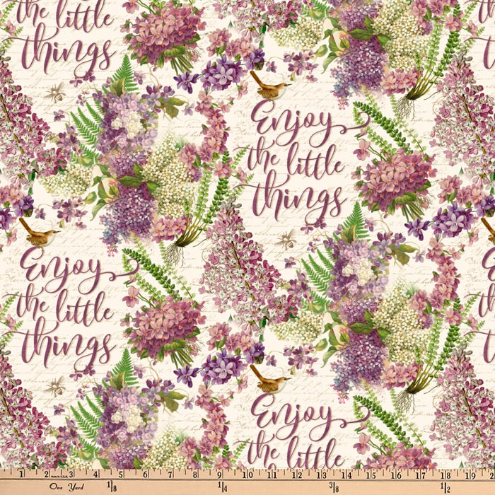 Enjoy the Little Things Digital Cotton Print Fabric
