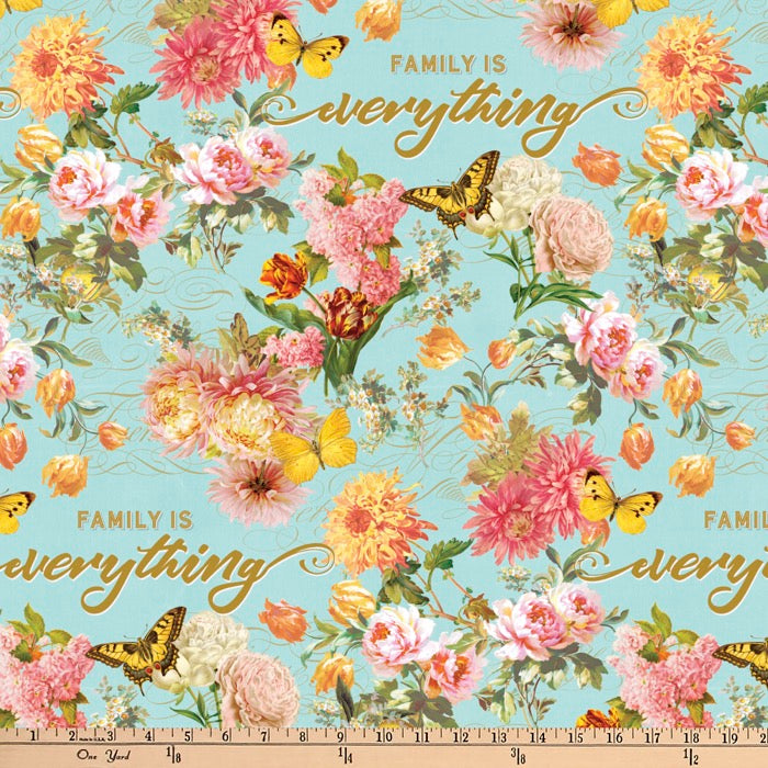 Family is Everything Digital Cotton Print Fabric