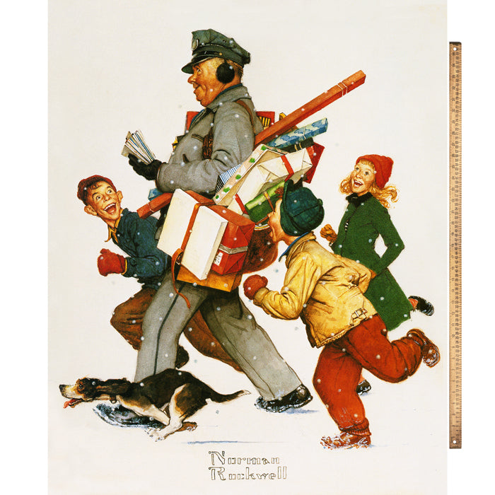 Holiday Mail Delivery Norman Rockwell Licensed by David Textiles Digital Print Cotton Fabric Panel