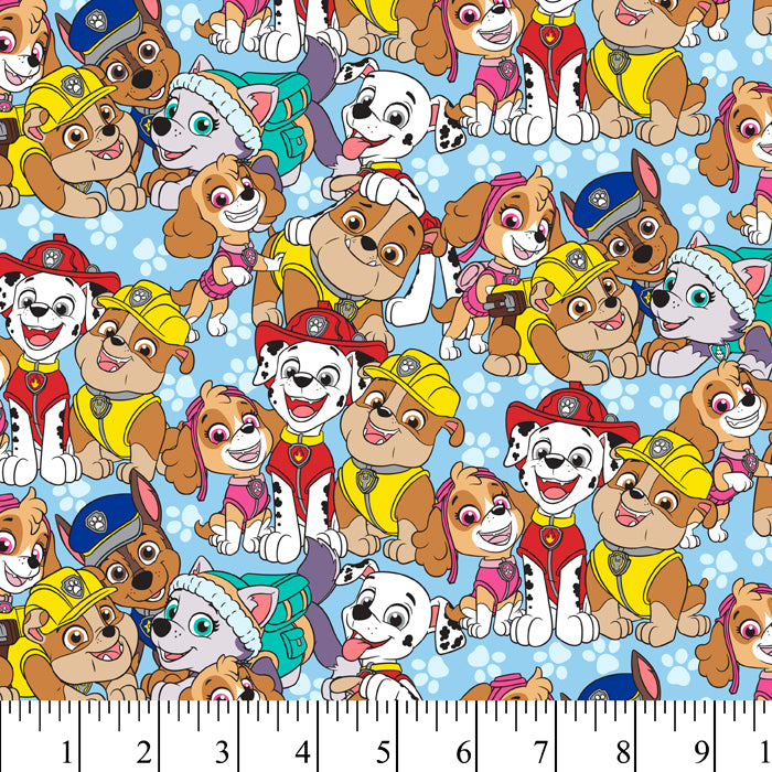 Paw Patrol Buddies Blue Cotton Fabric