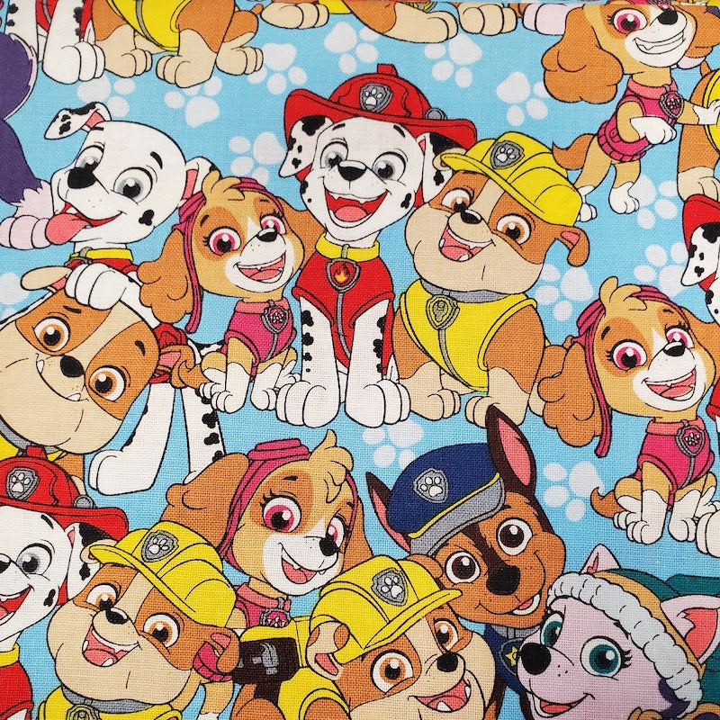 Paw Patrol Buddies Blue Cotton Fabric