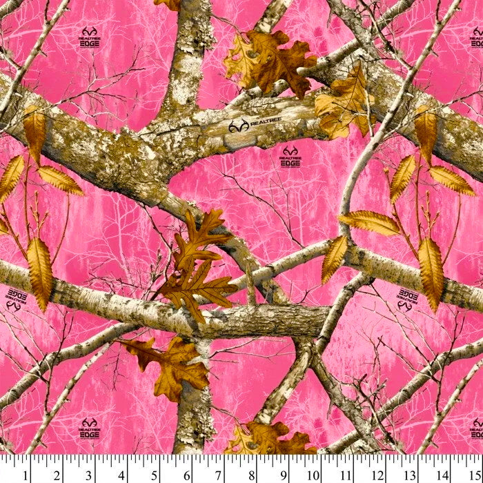 Realtree Edge® Colors Flamingo Pink Camouflage Digital Cotton Fabric by David Textiles