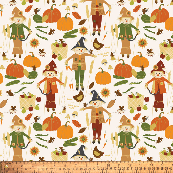 Scarecrows Harvest Cotton Fabric