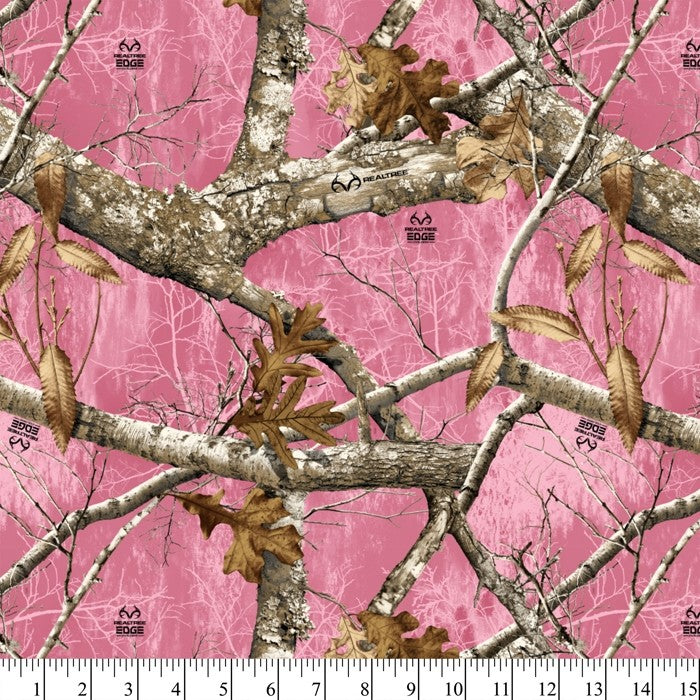 Realtree Edge® Colors Flamingo Pink Camouflage Digital Cotton Fabric by David Textiles