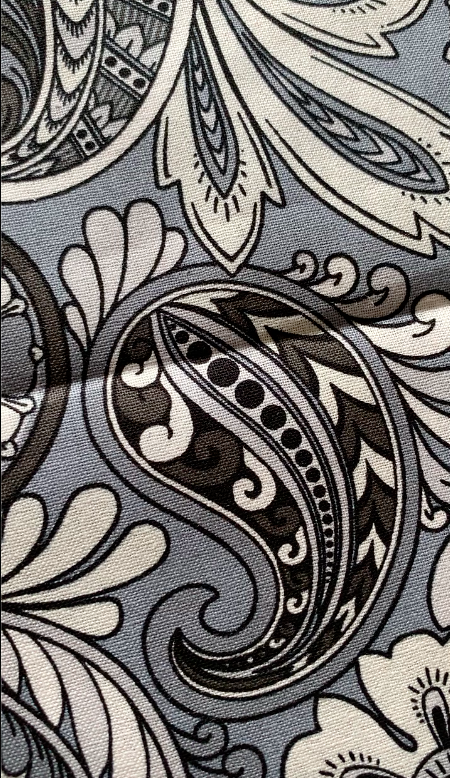 Paisley Floral Grays Cotton Fabric by The Yard
