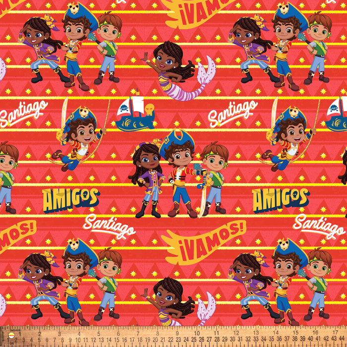 Santiago of the Seas Amigos Nickelodeon Licensed By David Textiles Digital Cotton Print Fabric