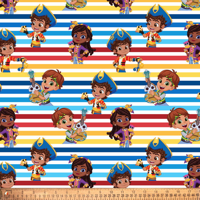 Santiago of the Seas Stripes Nickelodeon Licensed By David Textiles Digital Cotton Print Fabric