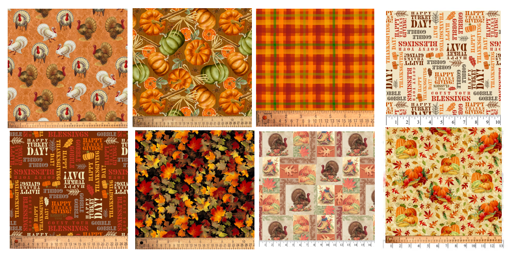 Thanksgiving 8-Piece Cotton Fabric Fat Quarter Bundle