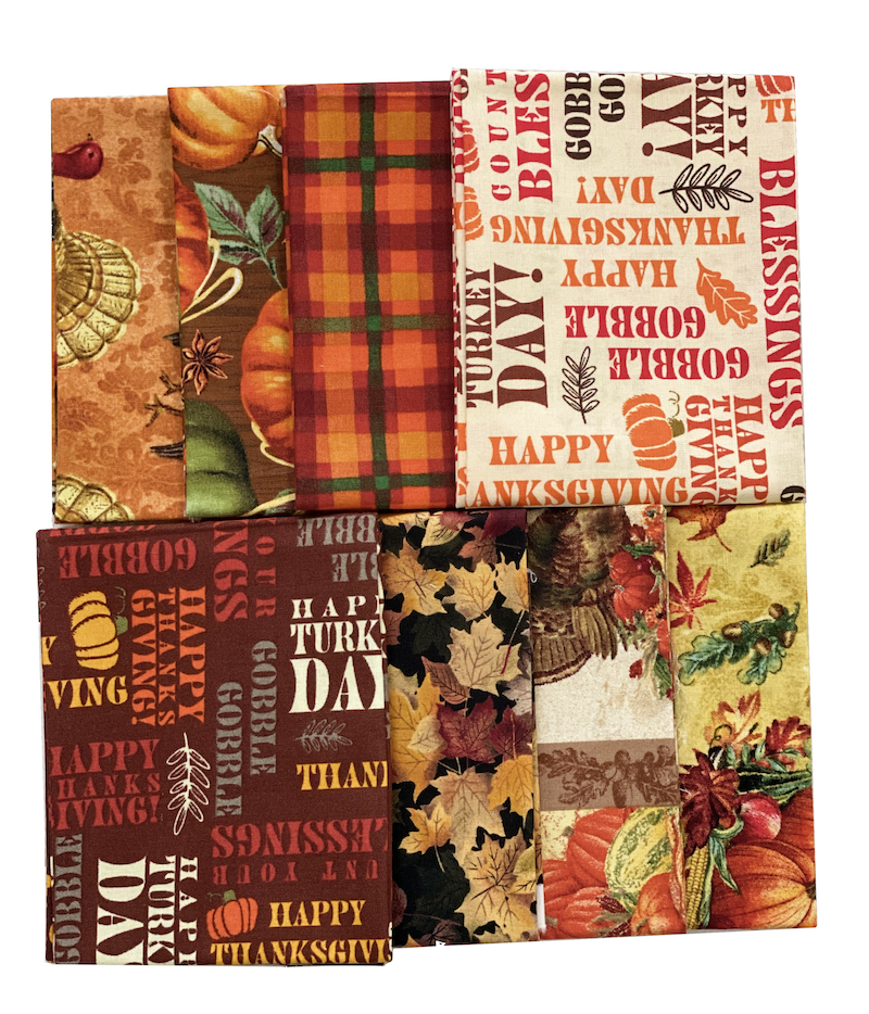 Thanksgiving 8-Piece Cotton Fabric Fat Quarter Bundle