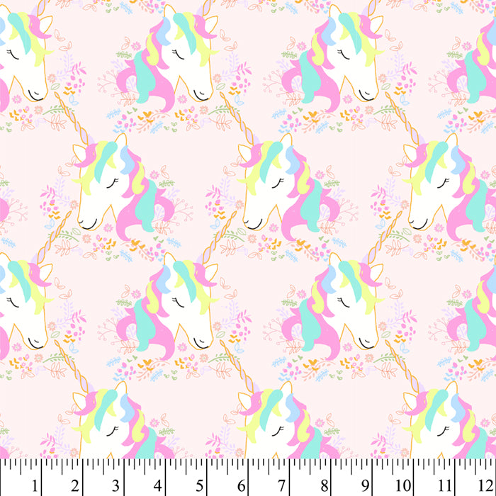 Unicorns & Flowers Cotton Fabric