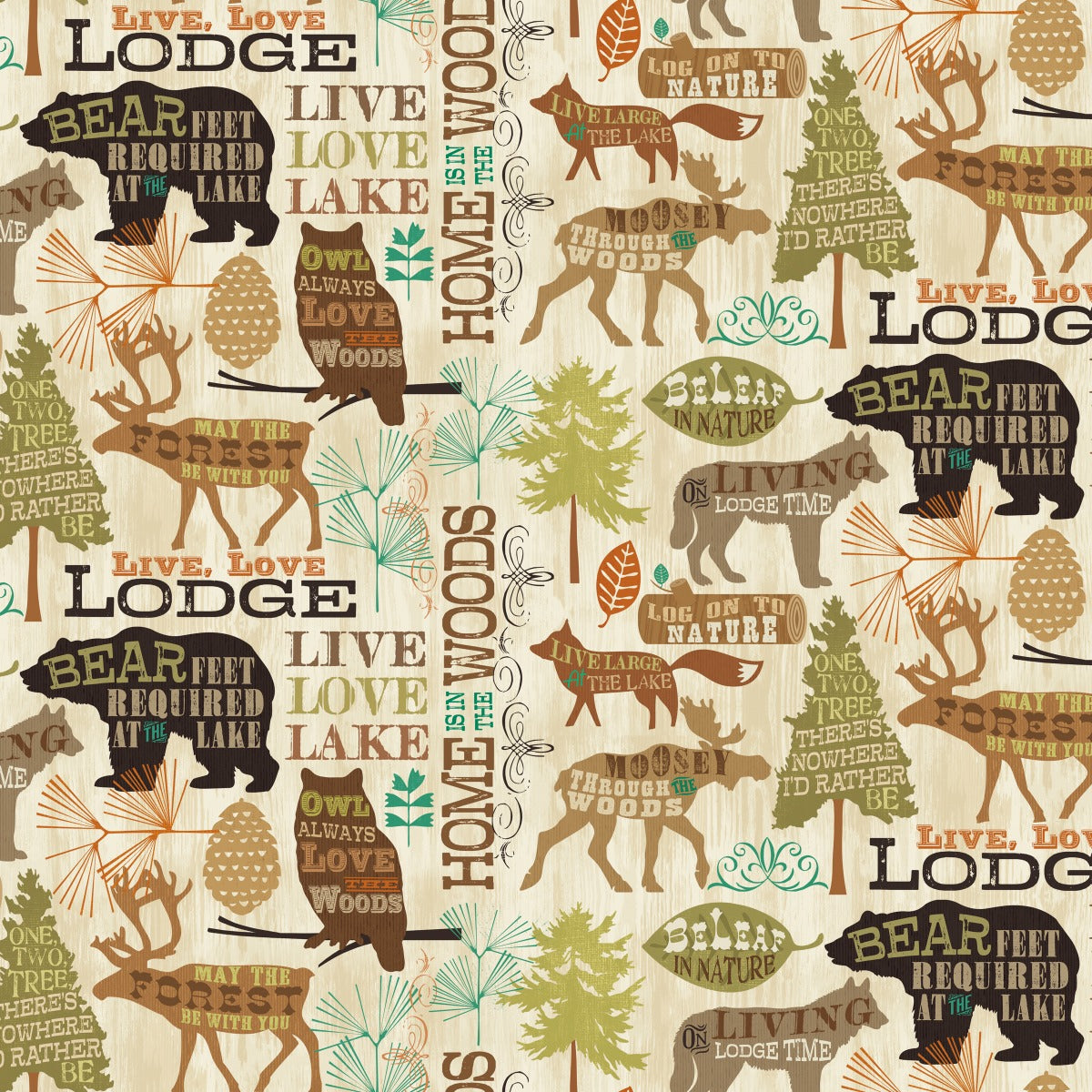 Lodge Home Cotton Fabric, 1-yard PRECUTS