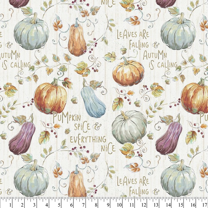 Thanksgiving Country Pumpkins Cotton Fabric