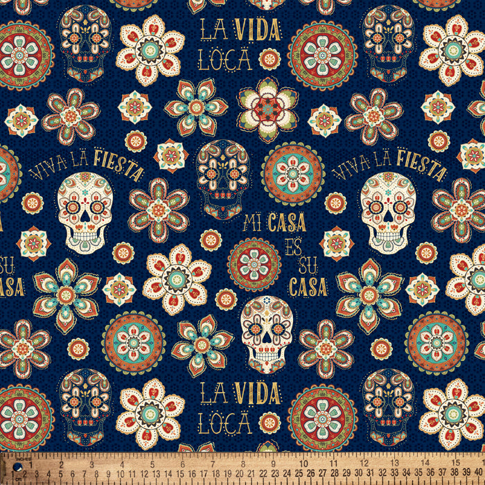 Sugar Skulls Fiesta Cotton Fabric