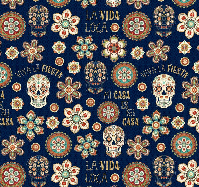 Sugar Skulls Fiesta Cotton Fabric