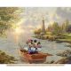 Mickey Mouse & Minnie Mouse Lighthouse Boating Disney by Thomas Kinkade Licensed by David Textiles Digital Print Cotton Fabric Panel