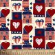Americana Heart Patch Cotton Fabric