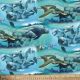 Dolphins Sea Turtles Ocean Friends Digital Cotton Print Fabric