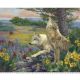 Wolves & Wildflowers Digital Cotton Print Fabric Panel