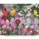 Songbirds Garden Digital Cotton Print Fabric Panel