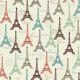 French Eiffel Tower Cotton Fabric, 1 Yard Precut