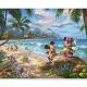 Minnie & Mickie Go Hawaiian Disney By Thomas Kinkade Digital Cotton Print Fabric Panel