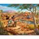 Mickey & Minnie In The Outback Thomas Kinkade Disney licensed by David Textiles Digital Cotton Print Fabric Panel
