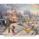 Mickey & Minnie Neighborhood Christmas Disney by Thomas Kinkade licensed by David Textiles Digital Cotton Print Fabric Panel
