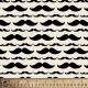 Mustache Cotton Fabric, 1 Yard Precut
