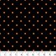 Orange Polka Dots Black Cotton Fabric, 1 YARD PRECUTS