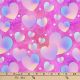 Hearts Ombre Pink Digital Cotton Print Fabric