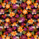 Halloween Flowers Cotton Fabric