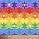 Puzzle Pieces Rainbow Love Digital Cotton Print Fabric