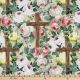 Crosses & Flowers  Digital Cotton Print Fabric