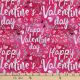 Happy Valentine's Day Digital Cotton Print Fabric