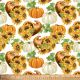 Pumpkin Sunflower Cornucopia Cotton Fabric