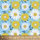 Daisy Delights Sky Blue Cotton Fabric