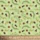 Wildflower Honey Bees Green Cotton Fabric