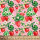 Strawberries Pink Cotton Fabric