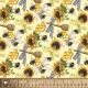 Bees Honey Sunflowers Cotton Fabric 
