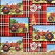 Farm Tractor Plaid Cotton Fabric