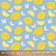 Lemon Floral Poly Cotton Fabric