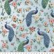 Floral Peacock Blue Cotton Fabric