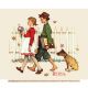 Walking to School Norman Rockwell licensed by David Textiles Digital Cotton Print Fabric Panel