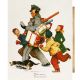 Holiday Mail Delivery Norman Rockwell Licensed by David Textiles Digital Print Cotton Fabric Panel