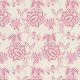 Paris Pink Floral White Cotton Fabric by The Yard